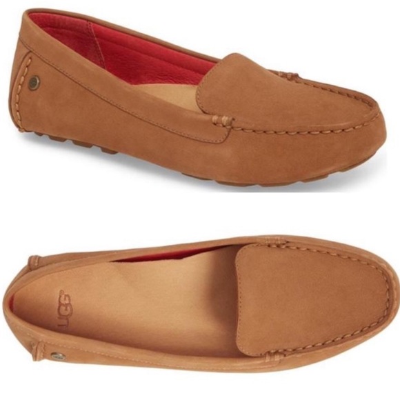 UGG Milana Water Reaistant Chestnut Suede Slip On Loafers - Picture 11 of 11